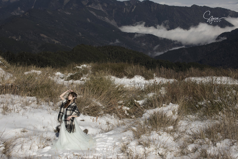 婚紗道具.冬季婚紗,雪景婚紗,冬季新娘