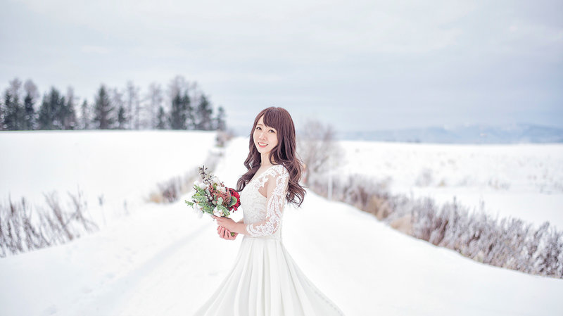 婚紗道具.冬季婚紗,雪景婚紗,冬季新娘