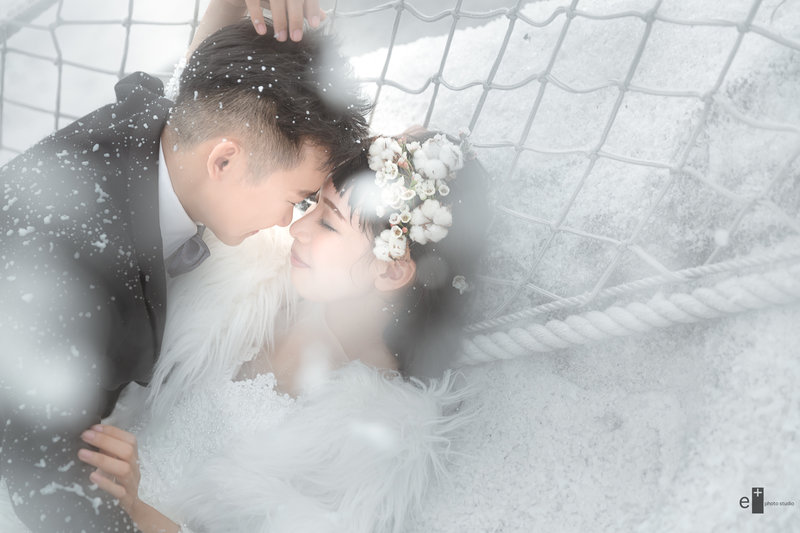 婚紗道具.冬季婚紗,雪景婚紗,冬季新娘
