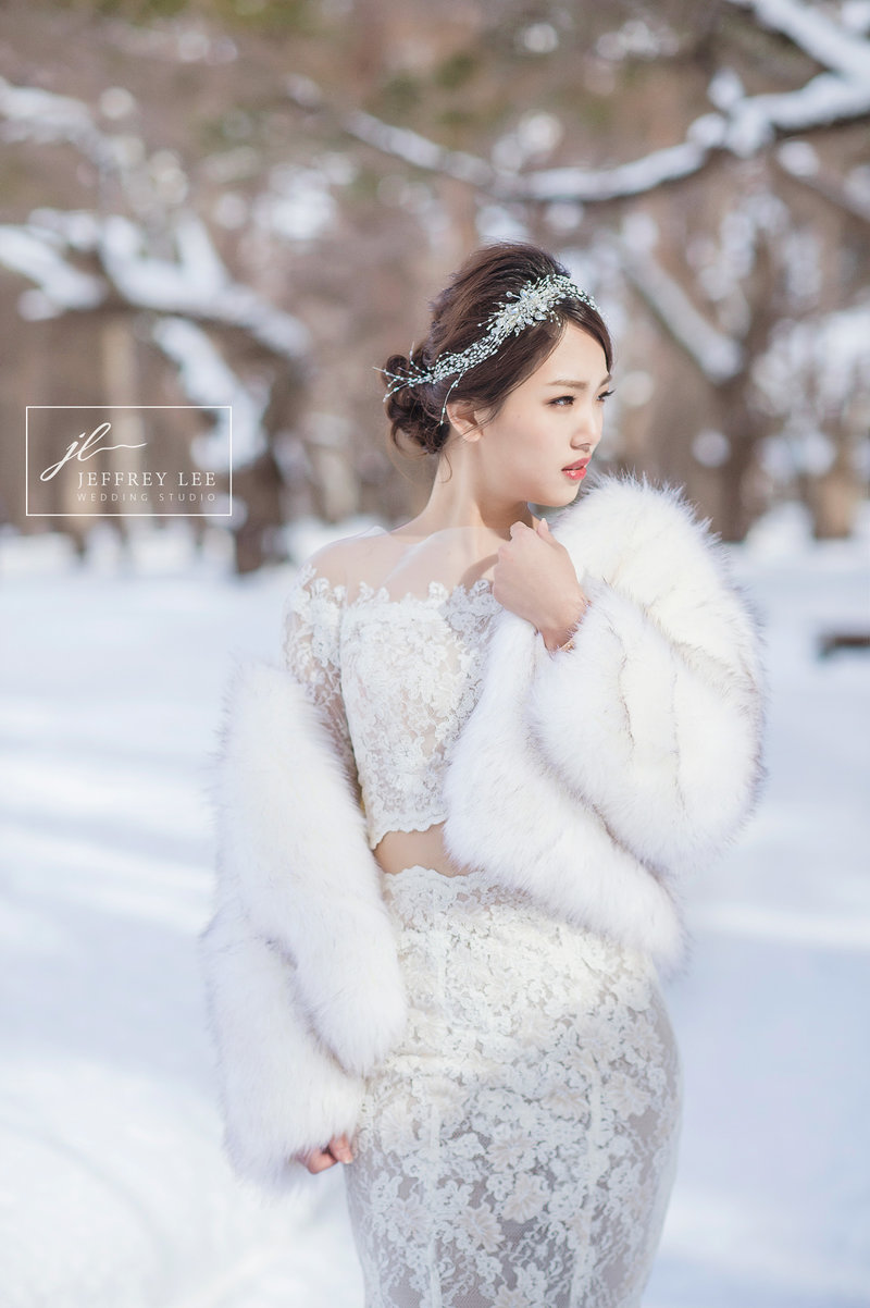 婚紗道具.冬季婚紗,雪景婚紗,冬季新娘
